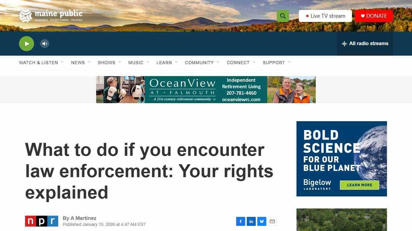 What to do if you encounter law enforcement: Your rights explained | Maine Public